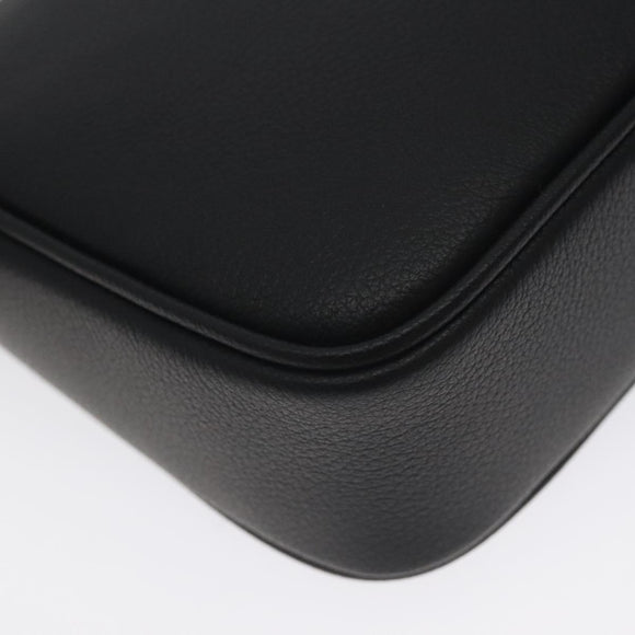 VERSACE Shoulder Bag Leather Black Gold Auth 130267