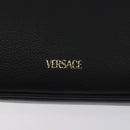 VERSACE Shoulder Bag Leather Black Gold Auth 130267-18