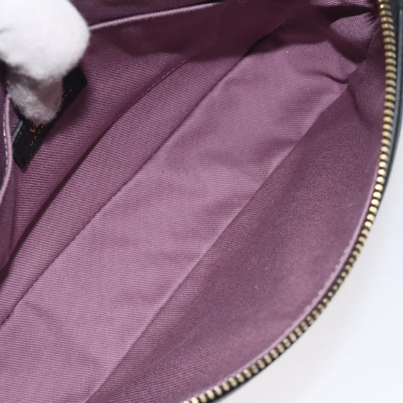 VERSACE Shoulder Bag Leather Black Gold Auth 130267