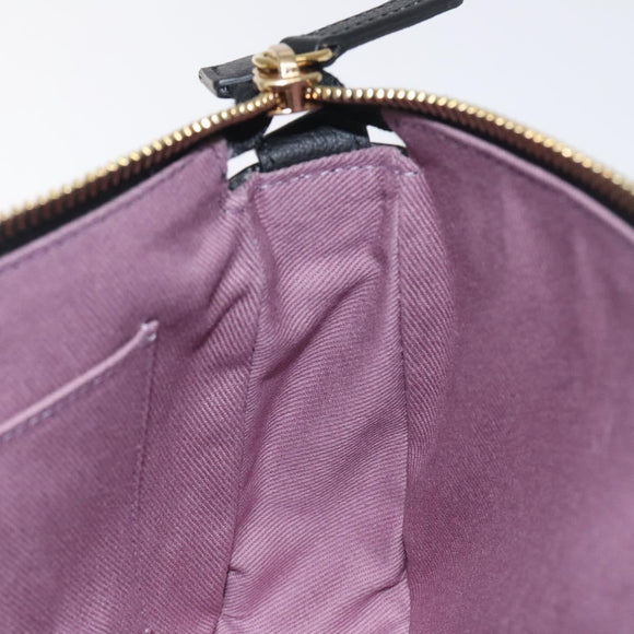 VERSACE Shoulder Bag Leather Black Gold Auth 130267