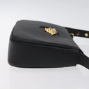 VERSACE Shoulder Bag Leather Black Gold Auth 130267-3