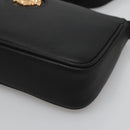 VERSACE Shoulder Bag Leather Black Gold Auth 130268-8