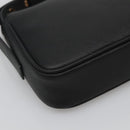 VERSACE Shoulder Bag Leather Black Gold Auth 130268-15