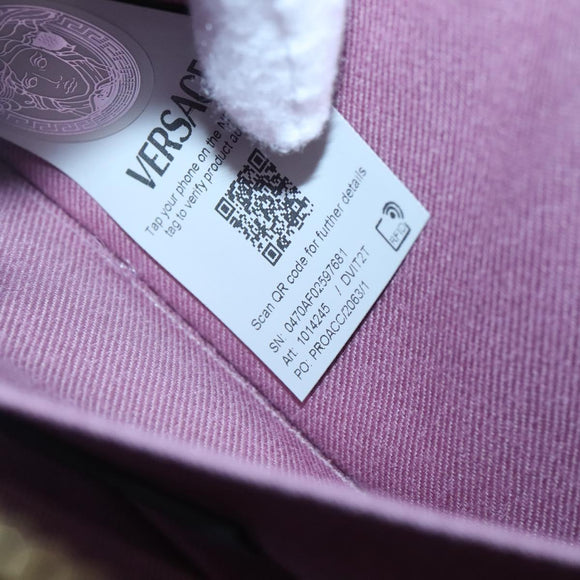 VERSACE Shoulder Bag Leather Black Gold Auth 130268