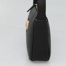 VERSACE Shoulder Bag Leather Black Gold Auth 130268-4