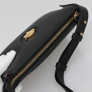 VERSACE Shoulder Bag Leather Black Gold Auth 130268-6
