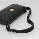 VERSACE Shoulder Bag Leather Black Gold Auth 130268-7