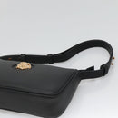 VERSACE Shoulder Bag Leather Black Gold Auth 130268-14