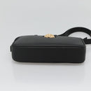 VERSACE Shoulder Bag Leather Black Gold Auth 130268-5