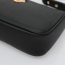 VERSACE Shoulder Bag Leather Black Gold Auth 130270-8