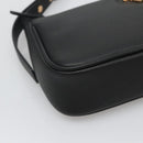 VERSACE Shoulder Bag Leather Black Gold Auth 130270-15