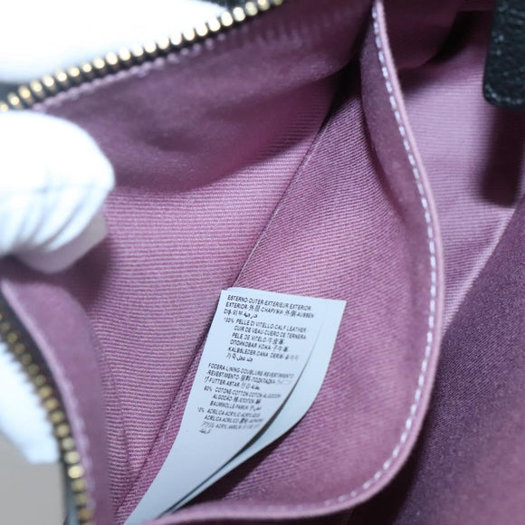 VERSACE Shoulder Bag Leather Black Gold Auth 130270