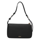 VERSACE Shoulder Bag Leather Black Gold Auth 130270-2