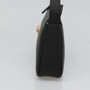 VERSACE Shoulder Bag Leather Black Gold Auth 130270-4