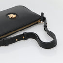 VERSACE Shoulder Bag Leather Black Gold Auth 130270-7