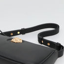 VERSACE Shoulder Bag Leather Black Gold Auth 130270-14