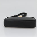 VERSACE Shoulder Bag Leather Black Gold Auth 130270-5