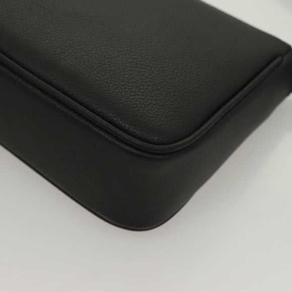 VERSACE Shoulder Bag Leather Black Gold Auth 130273