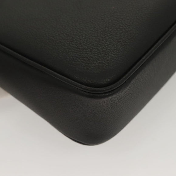 VERSACE Shoulder Bag Leather Black Gold Auth 130273