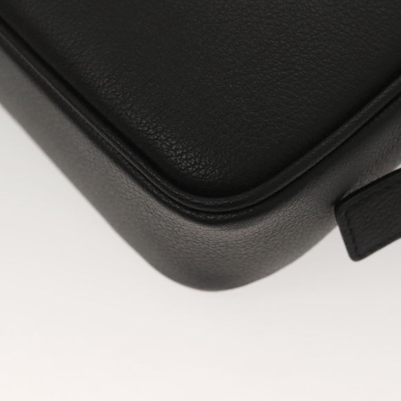 VERSACE Shoulder Bag Leather Black Gold Auth 130273