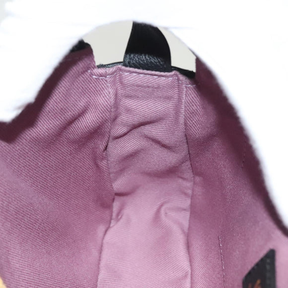 VERSACE Shoulder Bag Leather Black Gold Auth 130273