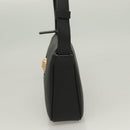 VERSACE Shoulder Bag Leather Black Gold Auth 130273-3