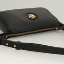 VERSACE Shoulder Bag Leather Black Gold Auth 130273-6