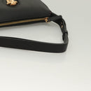 VERSACE Shoulder Bag Leather Black Gold Auth 130273-7