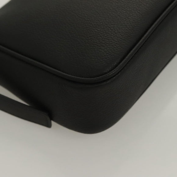 VERSACE Shoulder Bag Leather Black Gold Auth 130274