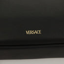 VERSACE Shoulder Bag Leather Black Gold Auth 130274-18