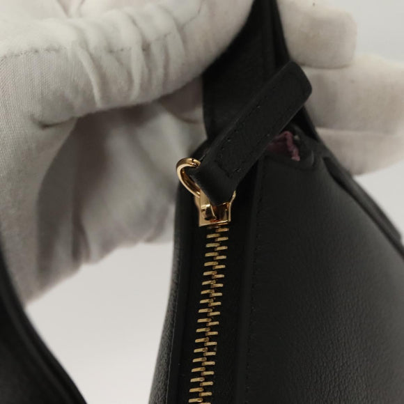 VERSACE Shoulder Bag Leather Black Gold Auth 130274