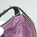 VERSACE Shoulder Bag Leather Black Gold Auth 130274-21