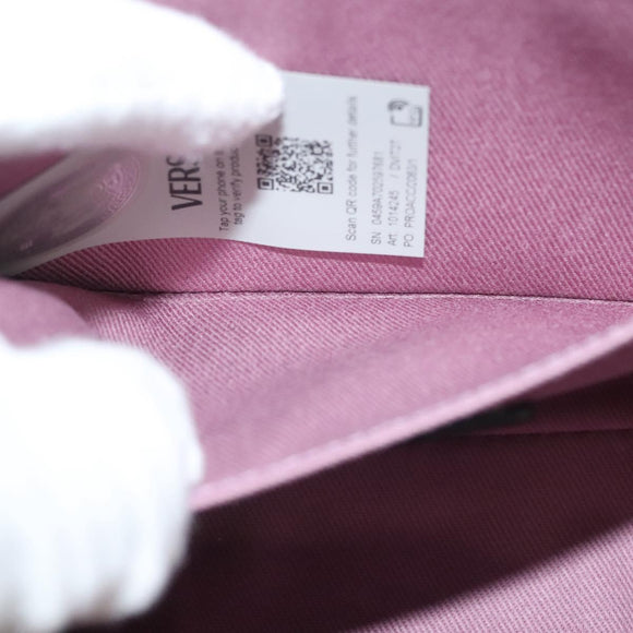 VERSACE Shoulder Bag Leather Black Gold Auth 130274