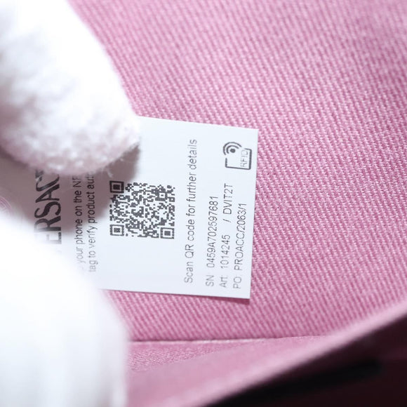 VERSACE Shoulder Bag Leather Black Gold Auth 130274