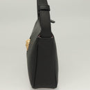 VERSACE Shoulder Bag Leather Black Gold Auth 130274-3