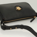 VERSACE Shoulder Bag Leather Black Gold Auth 130274-6