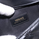 VERSACE Chain Shoulder Bag Leather Black Gold Auth 130278-18