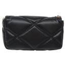 VERSACE Chain Shoulder Bag Leather Black Gold Auth 130278-2