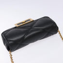 VERSACE Chain Shoulder Bag Leather Black Gold Auth 130278-6