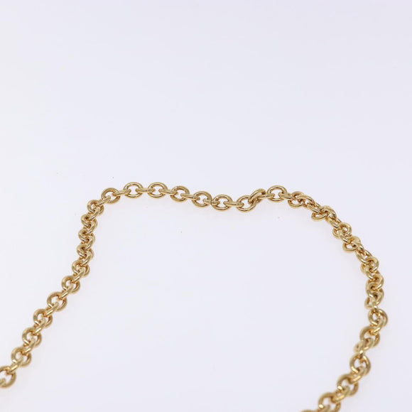 VERSACE Chain Shoulder Bag Leather Black Gold Auth 130278