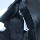 VERSACE Chain Hand Bag Leather 3way Black Gold Auth 130283-20