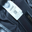 VERSACE Chain Hand Bag Leather 3way Black Gold Auth 130283-12