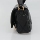 VERSACE Chain Hand Bag Leather 3way Black Gold Auth 130283-4