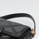 VERSACE Chain Hand Bag Leather 3way Black Gold Auth 130283-14