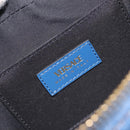 VERSACE Chain Shoulder Bag Denim Blue Gold Auth 130284-10