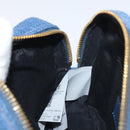 VERSACE Chain Shoulder Bag Denim Blue Gold Auth 130284-20