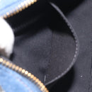 VERSACE Chain Shoulder Bag Denim Blue Gold Auth 130284-21