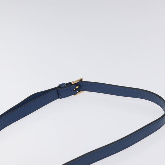 VERSACE Chain Shoulder Bag Denim Blue Gold Auth 130284