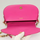 VERSACE Chain Shoulder Bag Leather 3way Pink Gold Auth 130285-9
