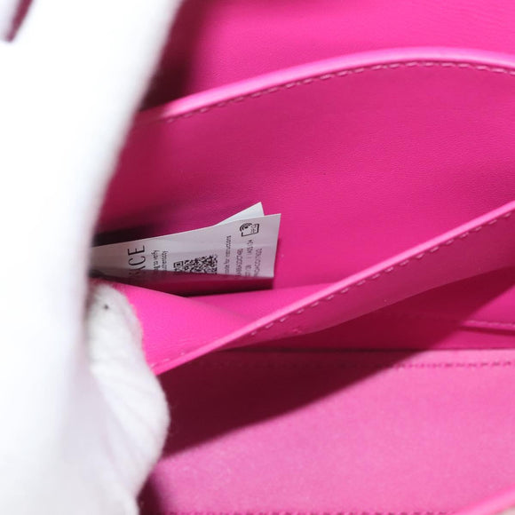 VERSACE Chain Shoulder Bag Leather 3way Pink Gold Auth 130285